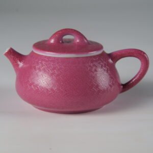 Carmine Red Stone Scoop Teapot