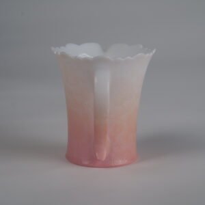 Rear view of cherry blossom pink gradient fair pitcher facing the handle