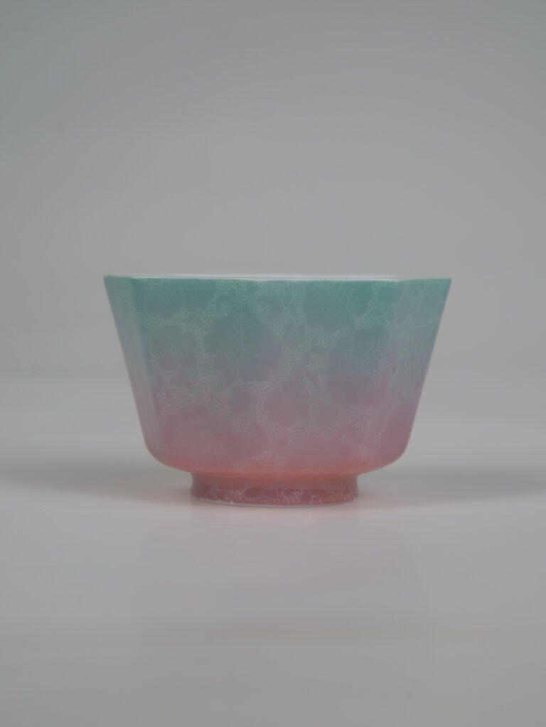 Spring Glow Gradient Octagonal Glazed Linglong Cup