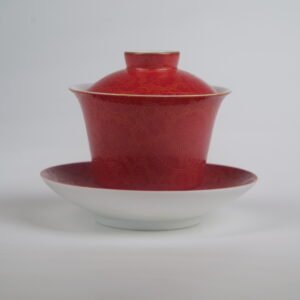 Gold-base Vermilion Horseshoe Gaiwan