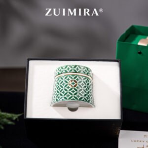 Green rotatable ceramic cup packaged in a premium black gift box